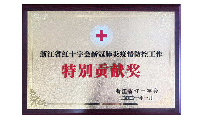 浙江省红十字会授予HJC888黄金城“新冠疫情防控出格贡献奖”